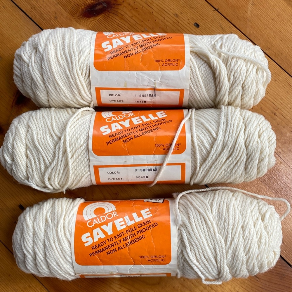 Sayelle Fisherman Orlon Yarn 3 skeins